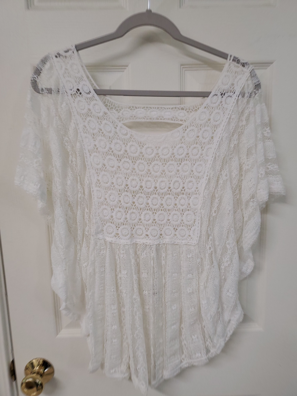 Cato White Crochet Lace Cover UP